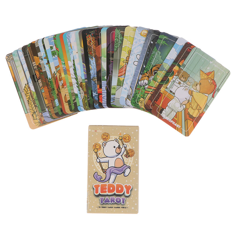Teddy tarot profecia destino adivinhação deck festa da família tabuleiro cartão de jogo cartões iniciantes fortuna dizendo jogo