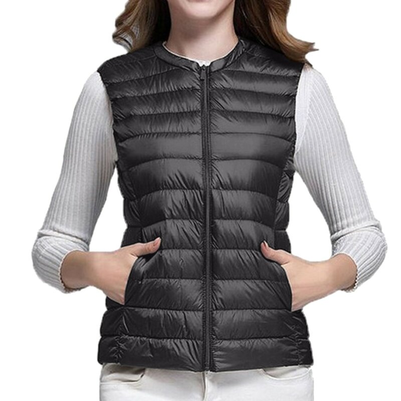 2023 nuove donne piumino senza maniche primavera inverno femminile piumino d'anatra bianco Ultra leggero Packable Warm Down Liner Vest