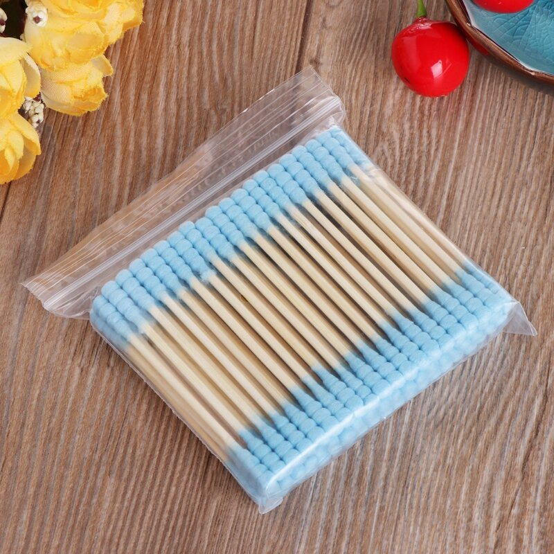 100Pcs Cosmetic Makeup Cotton Swab Double for Head Ear Buds Cleaning Tools