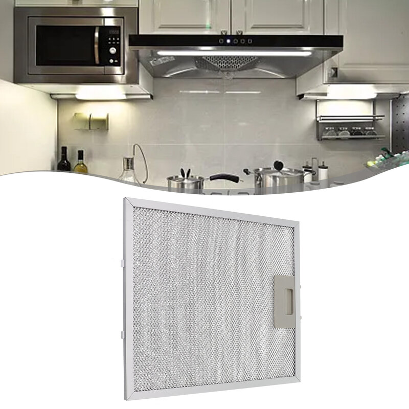 Filtro de ventilación fiable para campana de cocina plateada, capas de grasa aluminizada de 305x267x9mm, Compatible con rejillas de ventilación de campana extractora