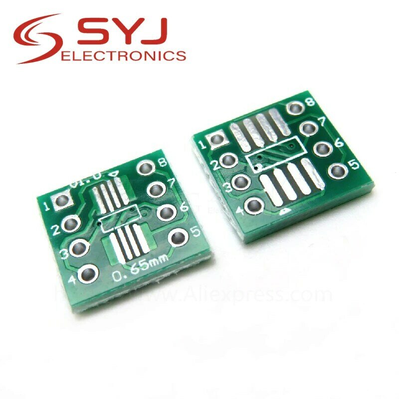 20 pz/lotto TSSOP8 SSOP8 SOP8 a DIP8 PCB Transfer Board DIP Pin Board Pitch Adapter In Stock