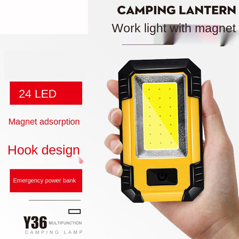 Portable COB LED Work Light Auto Repair Light Magnetic Base Maintenance Light USB Rechargeable Pocket Flashlight Work Lamp
