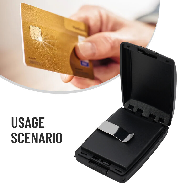 Klip dompet anti-maling, teknologi keamanan baja tahan karat dompet kartu Bank 10.5cm x 7cm x 3cm 2022