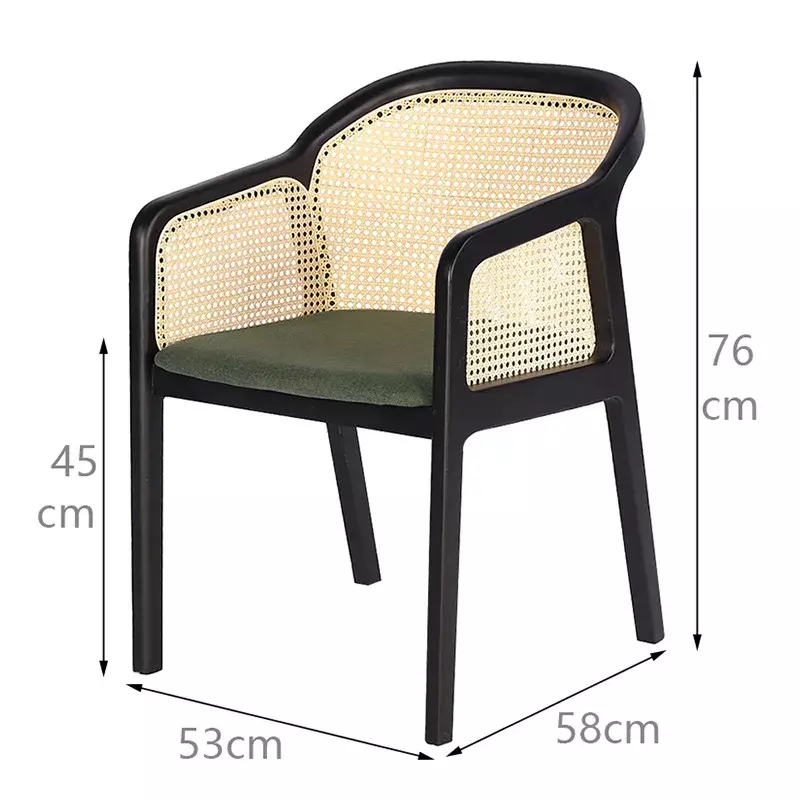 Cadeira de madeira maciça personalizada do rattan do ponto das cadeiras de jantar do rattan para trás o design criativo chinês simples poltrona para a cozinha gm