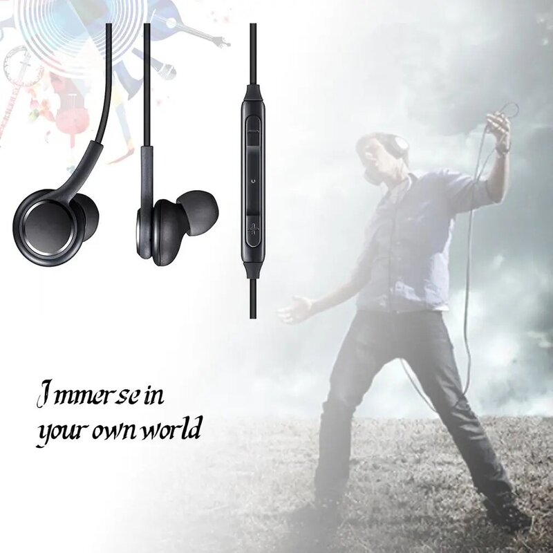 Olahraga Stereo earphone In-Ear dengan mikrofon 3.5Mm kotak kontrol Headset berkabel untuk Samsung Galaxy S8 S8Plus kualitas suara Super Stereo