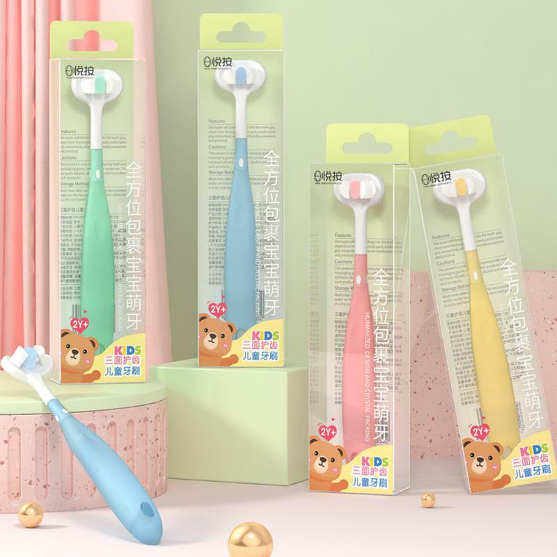 Spazzolino da denti a tre lati per bambini spazzolino da denti a setole morbide spazzolino da denti decidui spazzolino da denti da allenamento