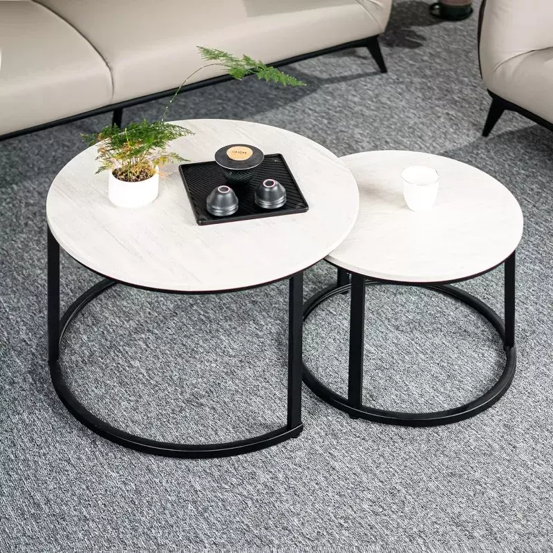 Miereirl runder Nesting Couch tisch Kreis Akzent Tische für kleine Räume Seiten ende Set von 2 Wohnzimmer Balkon Büro