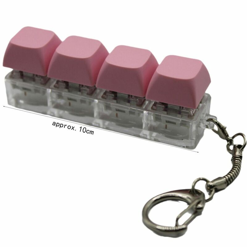 Mainan menyenangkan Keyboard Clicker dengan lampu LED kecemasan dekompresi stres gantungan kunci gelisah sensorik dengan gantungan kunci