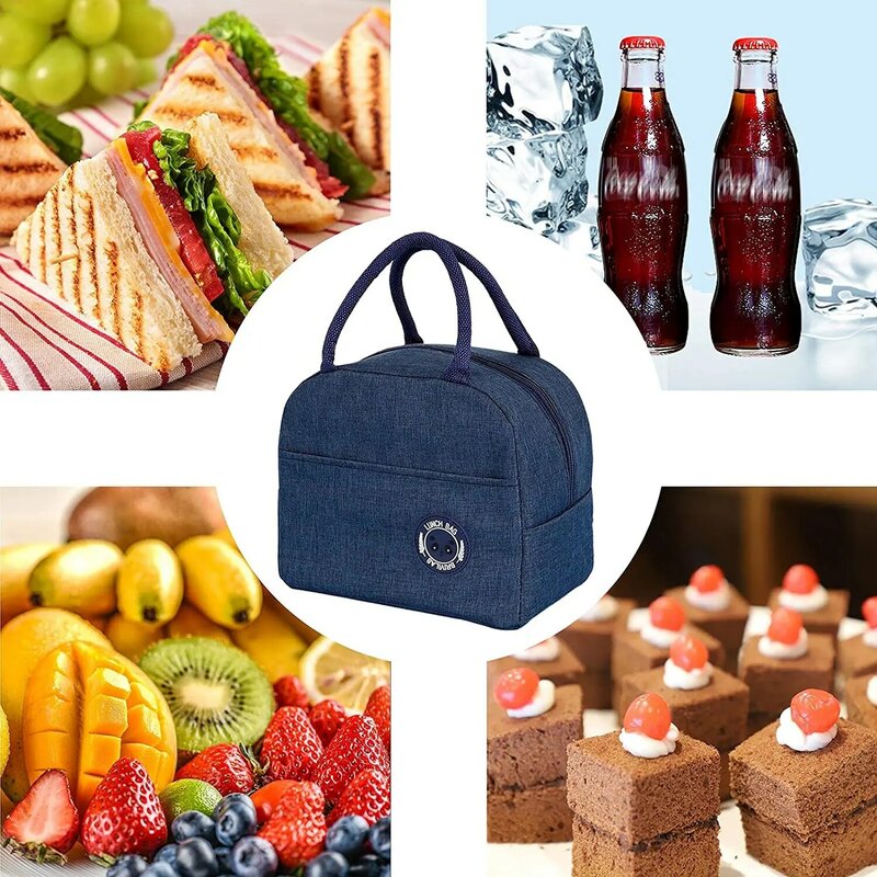 Bolsas de almuerzo aisladas para mujer, bolsa de almuerzo portátil, bolsa de nevera con cremallera, bolsa térmica para comida, Picnic, bolsa de playa, bolsa de almuerzo