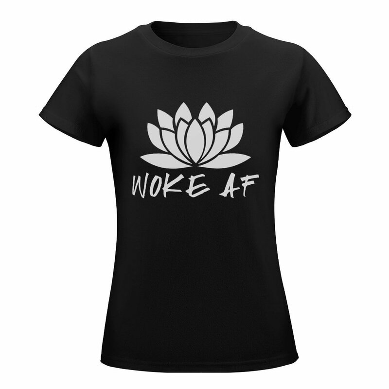 Женская футболка с принтом проснувшись AF, винтажная Свободная рубашка для тренировок, летняя одежда