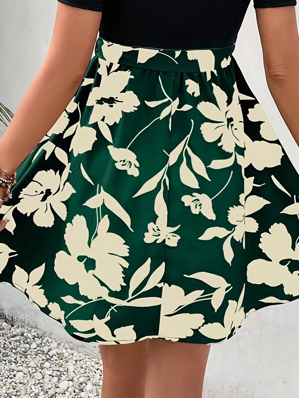 2024 Spring/Summer AliExpress Cross Border European and American New Women's Wear Casual Printing Thin Belt Skirt Half Skirt