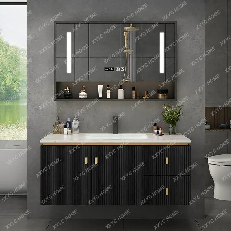Light Luxury Bathroom Table Wash Face Wash Basin Cabinet Combination Smart Bathroom Mirror Cabinet