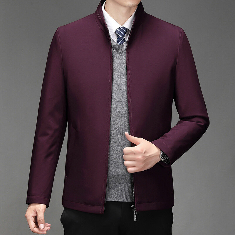 Jaqueta de colarinho masculino, jaqueta de negócios casual, Inverno, 2024