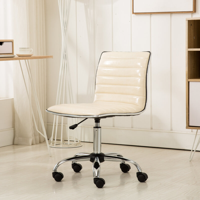 Kursi kantor krem Fremo Chromel yang dapat diatur dengan pengangkat udara untuk peningkatan kenyamanan dan dukungan