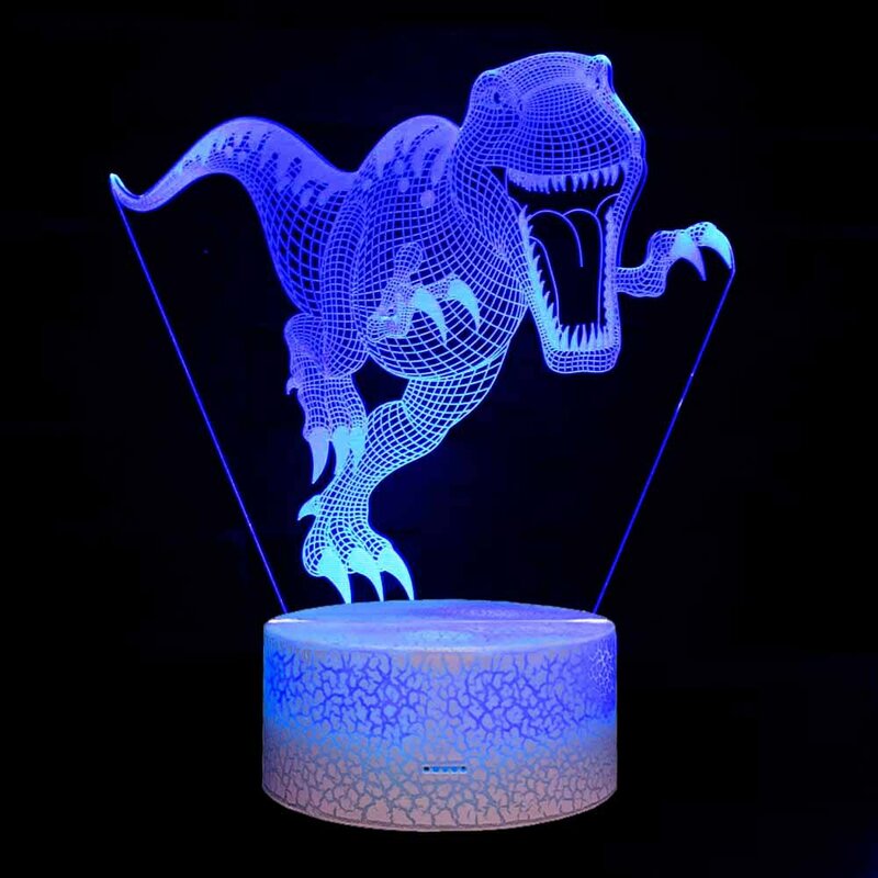 Veilleuse LED créative 3D dinosaure, coupe lâche, puissance d'alimentation USB, cérémonie de puissance, console à distance, nouveau Furnishi