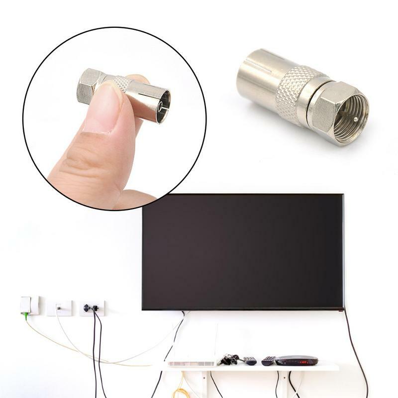 Conector de enchufe macho tipo F a RF coaxial, Cable de transmisión RF hembra, adaptador de antena de TV para el hogar y la Oficina, 1 piezas