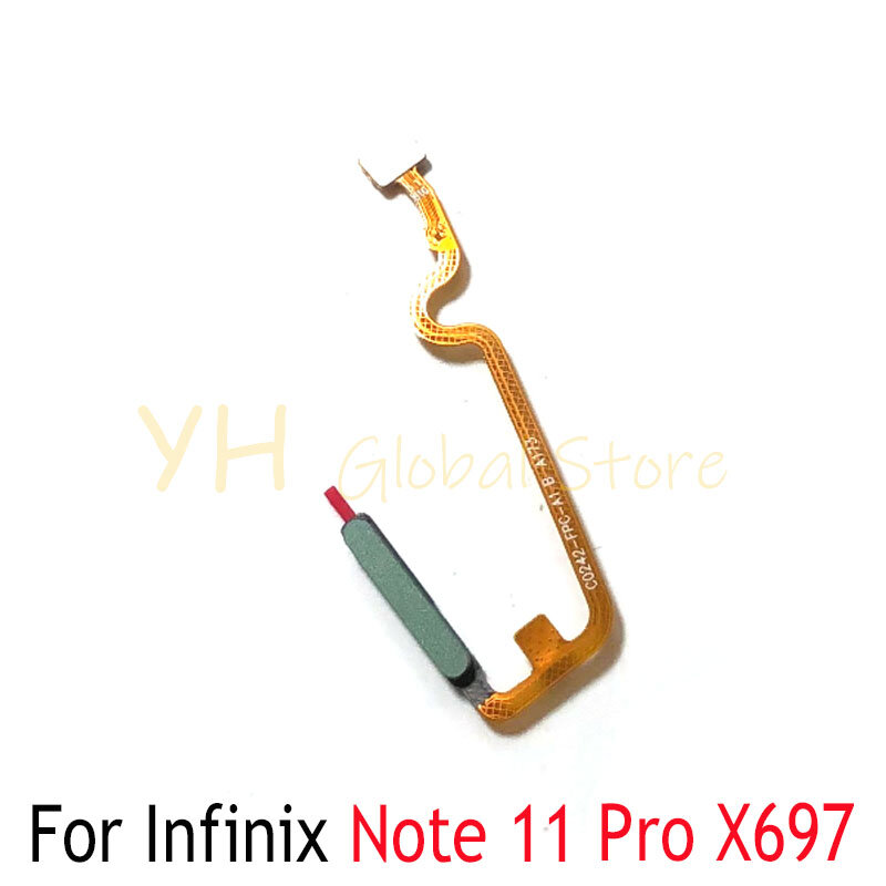 Lector de huellas dactilares para Infinix Note 11 Pro X697, Sensor de identificación táctil, tecla de retorno, botón de inicio, piezas de reparación de Cable flexible