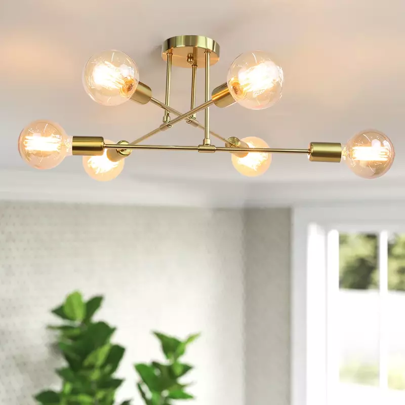 Plafoniere moderne a LED ferro industriale nero/dorato nordico minimalista decorazione della casa soggiorno sala da pranzo lampade da soffitto