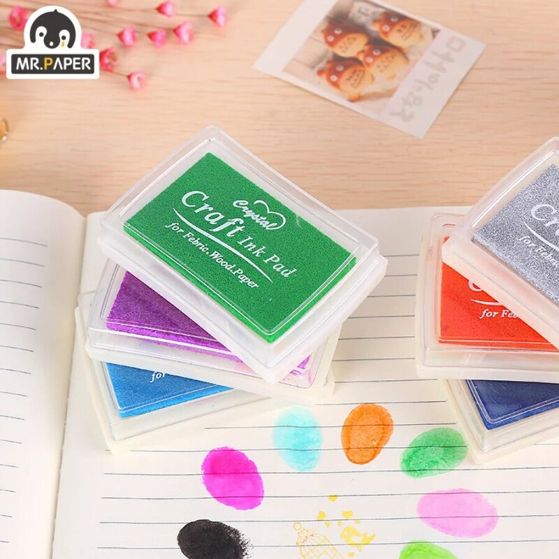 Mr.Paper 15 Colour Crystal Craft Ink Pad Creative Handbook Accessories Handmade Art Supplies Multifunctional Student Stationery