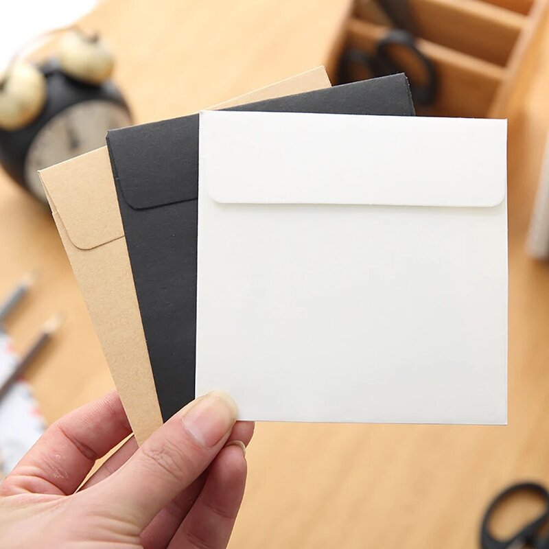 Mini enveloppes de rangement en papier Kraft Vintage, 10x10cm, Style INS, papeterie rétro créative