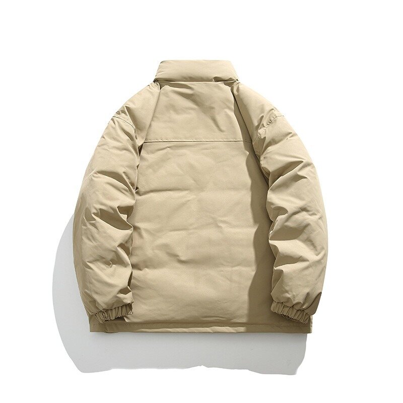 Chaqueta acolchada de algodón para hombre y mujer, abrigo cálido y grueso con bolsillo 3D, color liso, moda coreana Y2k, parka de invierno