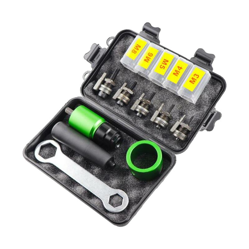 Electric Rivet Nut Drill Adapter, Conjunto de Conexão para Furadeira Elétrica Sem Fio, Projetos DIY com Alça, Alloy Rivet Nuts