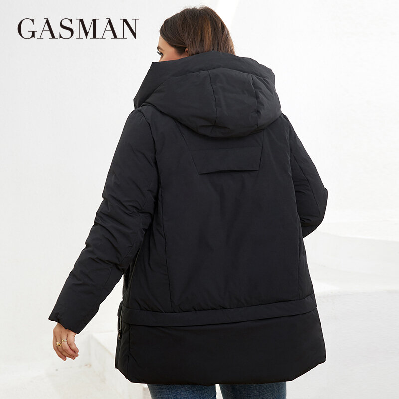 GASMAM Winter Parkas Women Plus Size Long Classic zipper Design Pocket Hooded Loose Down Jacket Female Coat 82209