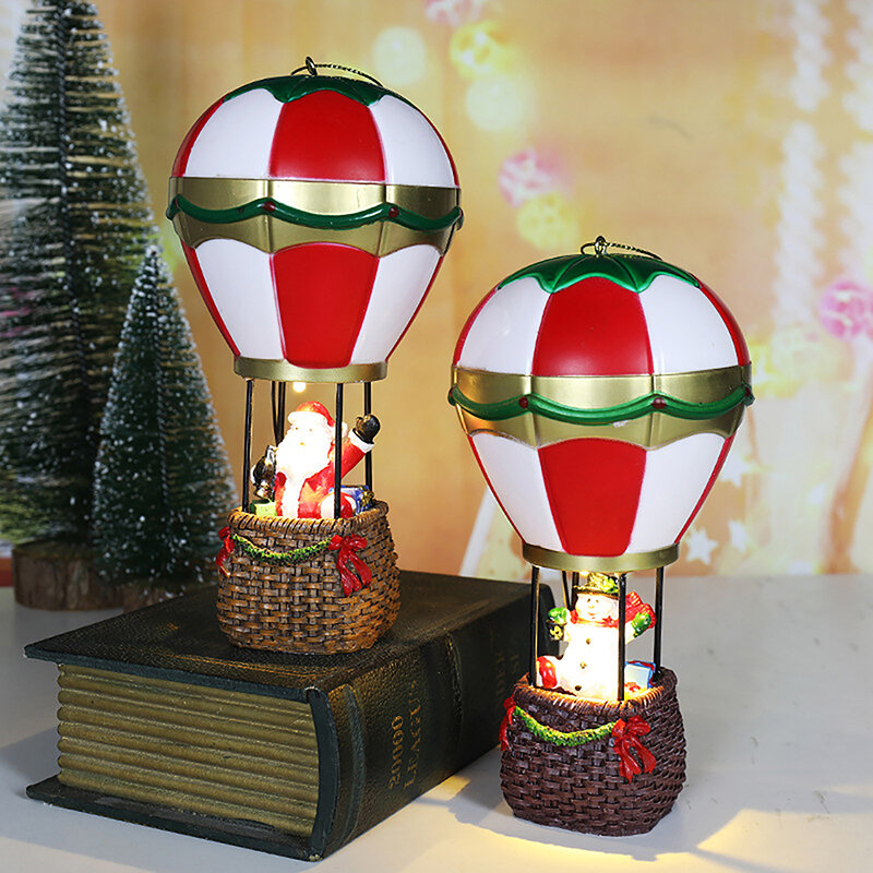 Papai Noel e boneco de neve LED enfeites para o Natal, Balão de ar quente Decoração para casa Presentes de Natal Decoração do quarto