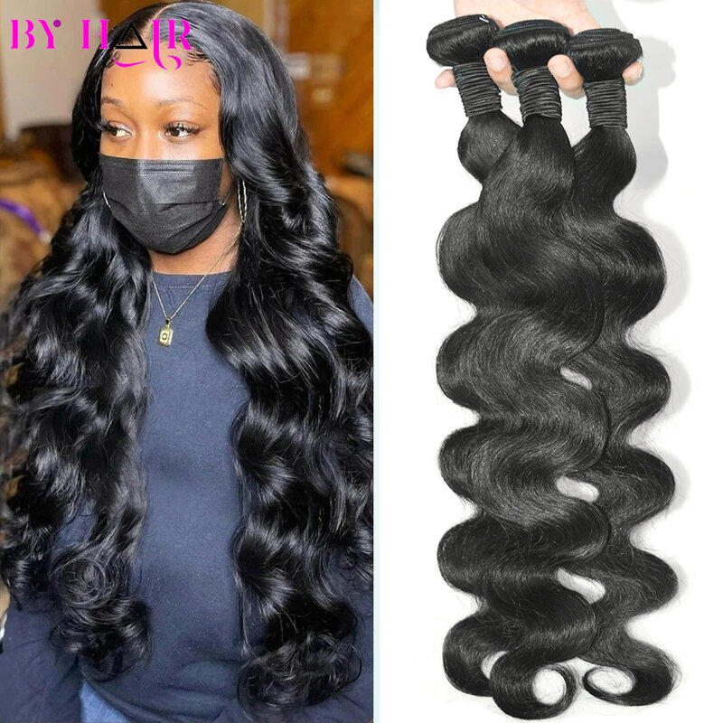 36 38 40 Inch Body Wave Bundles Human Hair Extensions 100% Remy Human Hair Thick Raw Indian Hair Bundles 1/3/4 Pcs Double Weft