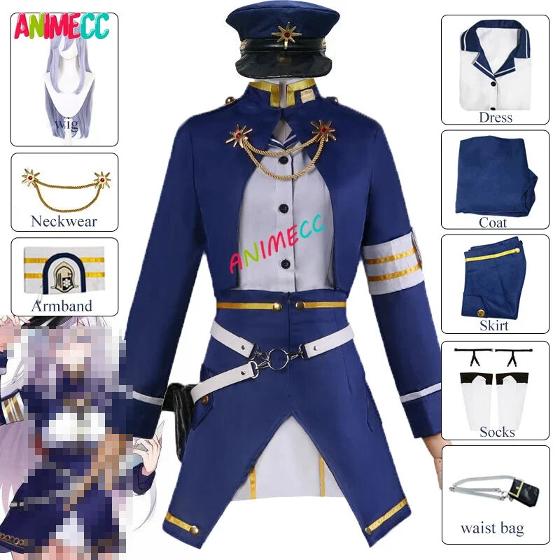 ANIMECC-Peluca de disfraz de Anime para mujer y niña, traje de fiesta de Halloween, conjuntos completos de Anime 86