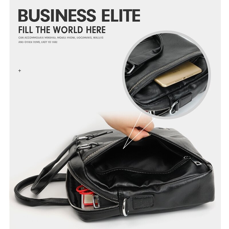 Skórzane męska torba na ramię teczki męskie Laptop biznesowy torebka męska