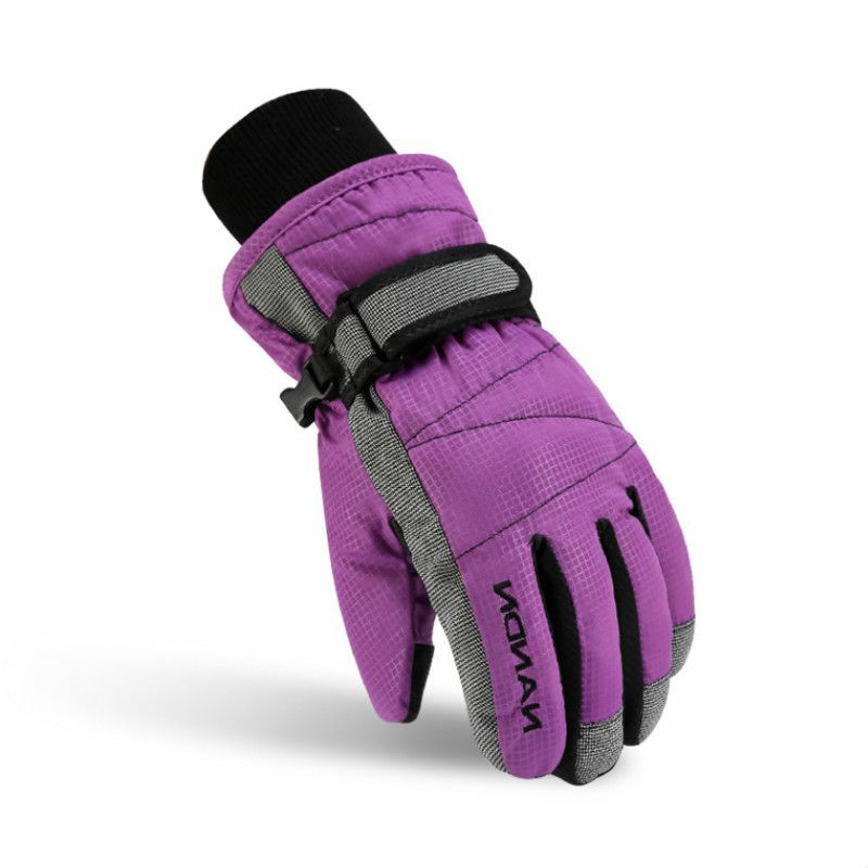 Sarung tangan Ski anak laki-laki dan perempuan, sarung tangan katun termal tahan angin olahraga Ski seluncur salju musim dingin