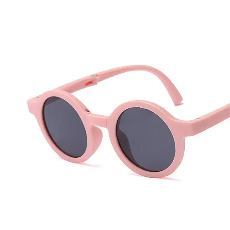 Cute Foldable Baby Kids Fashion Sunglasses Round Children Sun Glasses For Boys Girls Goggles Student Portable Eyewear UV400