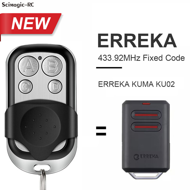 Per ERREKA KUMA KU02 telecomando per porta del Garage 433.92MHz Clone a codice fisso ERREKA 433 mhz nuovo