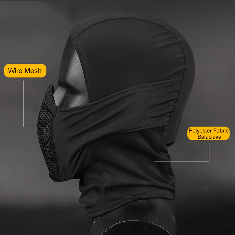 Taktyczne maska nakrycie głowy wojskowe Airsoft Paintball siatka stalowa pełna twarz maski kominiarki gra wojenna jazda na rowerze osłona twarzy
