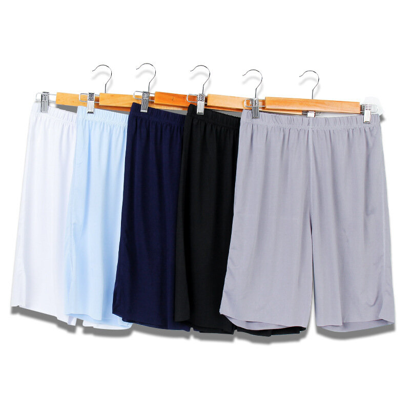 Ice Silk Summer Men's Shorts Modal Casual Sleep Pants Thin Cool Loose Shorts Sleepwear Mens Sleep Bottoms Homewear