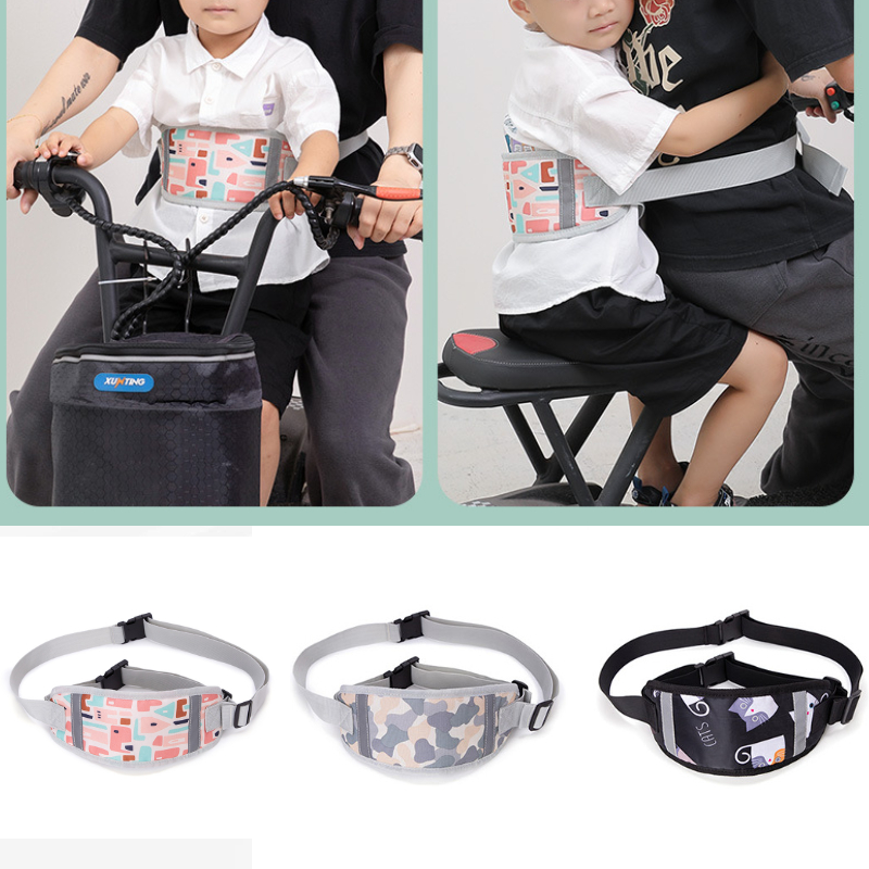 Imbracatura per moto per bambini cintura di sicurezza per bambini aiuto per il ciclismo quotidiano supporto per veicoli di sicurezza bicicletta riflettente sicurezza per bambini confortevole