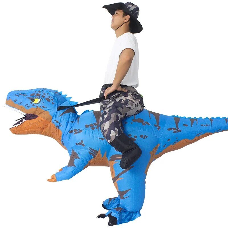 Disfraz de dinosaurio inflable para adultos, traje de fiesta de Halloween, Cosplay