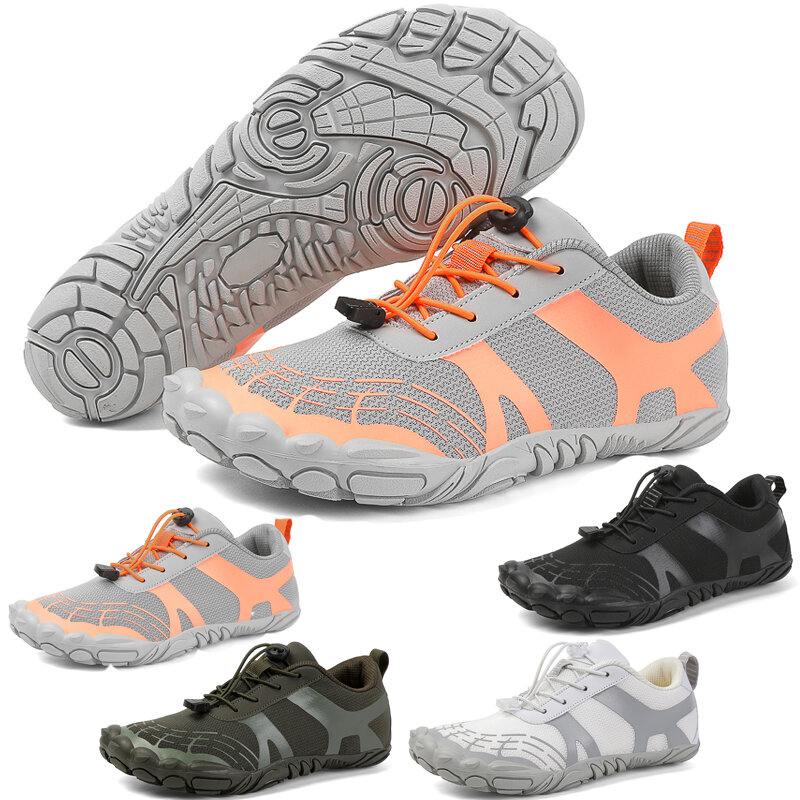 รองเท้าเดินป่ากลางแจ้งใหม่สำหรับผู้ชายรองเท้าเท้าเปล่าแห้งเร็ว, รองเท้าเดินเขาระบายอากาศได้ดีรองเท้าผ้าใบใส่ลุยน้ำ2024