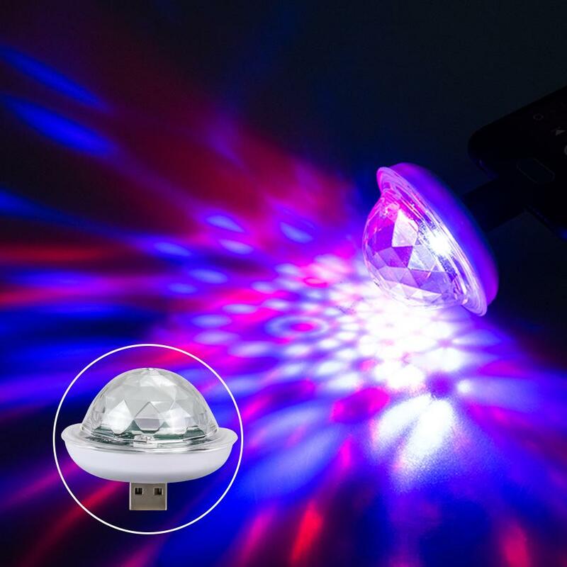 LED RGB Disco Stage Light DC 5V USB Magic Ball Light Voice Command lamp for Mobile Phone Party Family Decoration
