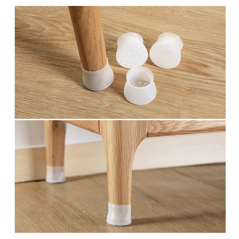 4PCS Super Pratical Chair Leg Caps Anti-Slip Furniture Leg Covers Silicone Round Floor Protectors for Household Supplies