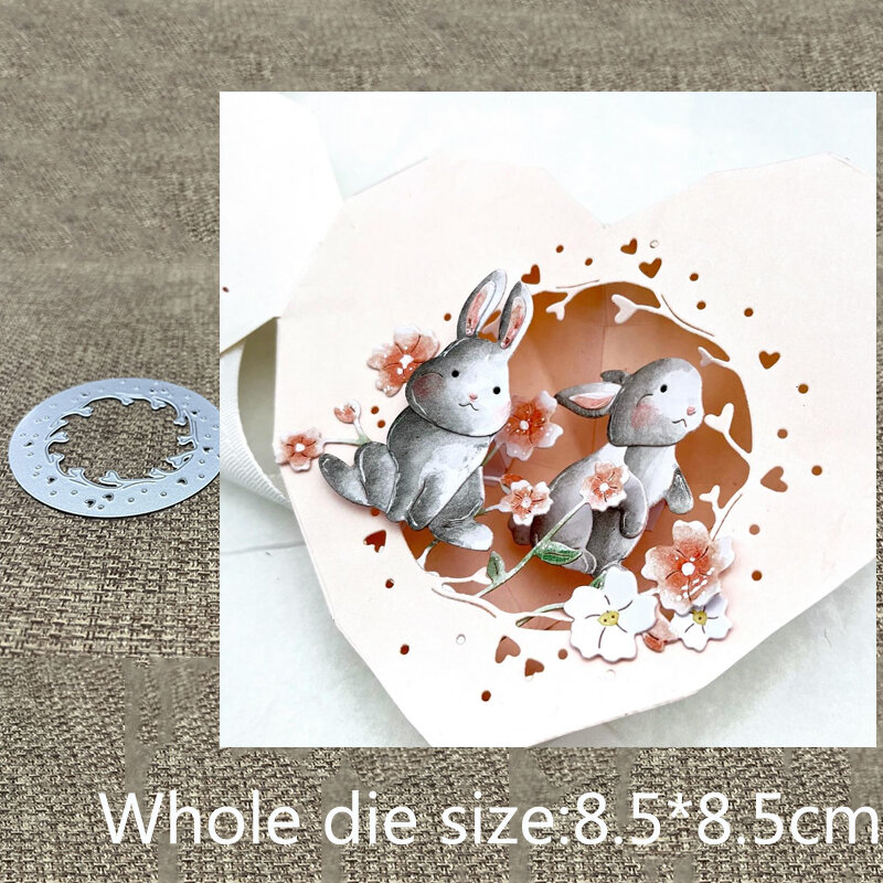 XLDesign-Metal Stencil Mold, corte morrer, coração, grinalda, Quadro Círculo, Scrapbook, Cut Album, cartão de papel, Craft Embossing