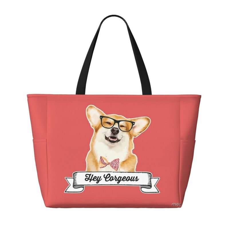 Пляжная дорожная сумка Hey Corgeous, популярная вместительная сумка-тоут, подарок на день рождения, с узором в разных стилях