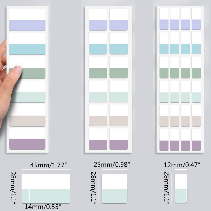 CPDD Morandi Set etichette per indice colore Adesivo trasparente Classificazione facile per studenti