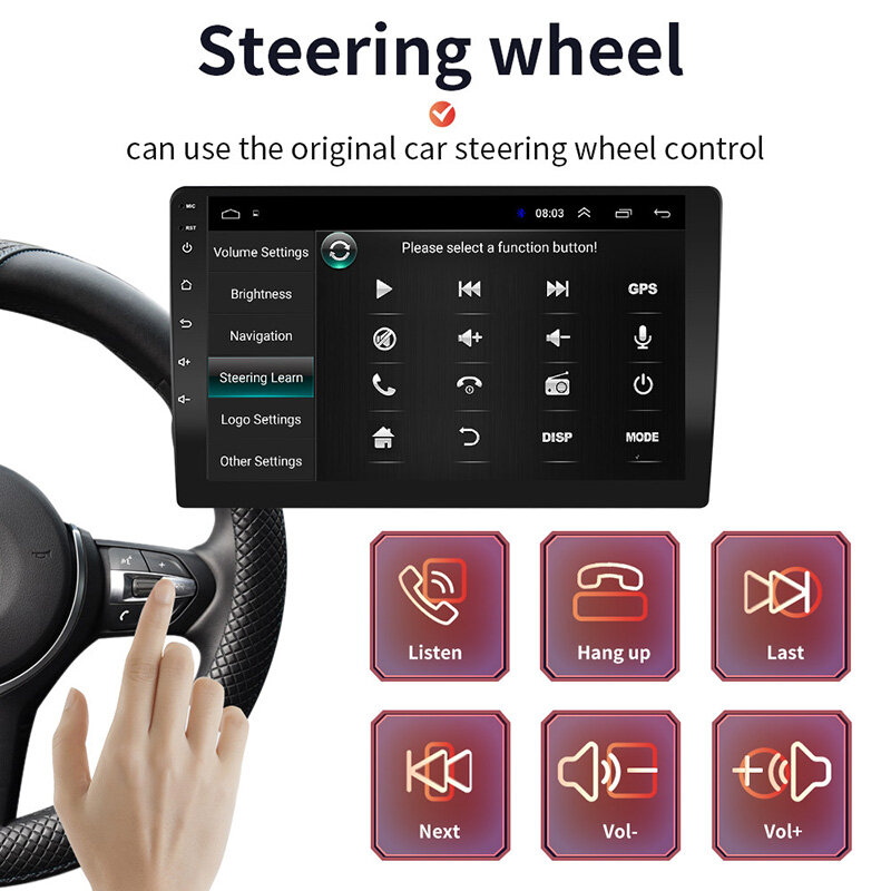 Rádio do carro Estéreo com Bluetooth e WiFi Link Espelho, Android 12, Navegação GPS para SsangYong Tivoli 2015, 4G + 64G, 8 em