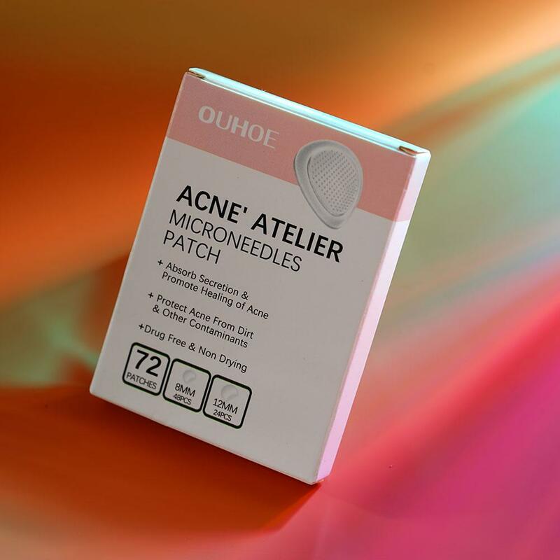 Patchs de traitement de l'acné à micro-aiguilles, autocollants pour l'élimination des boutons, patch pour le visage, patch invisible, 72 points, SafeQ3