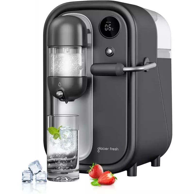 GLACIER FRESH Cold Soda Makers,Electric Sparkling Water Maker with 1.6L Water Tank, LED Display, Compatible with Any Screw-in 60