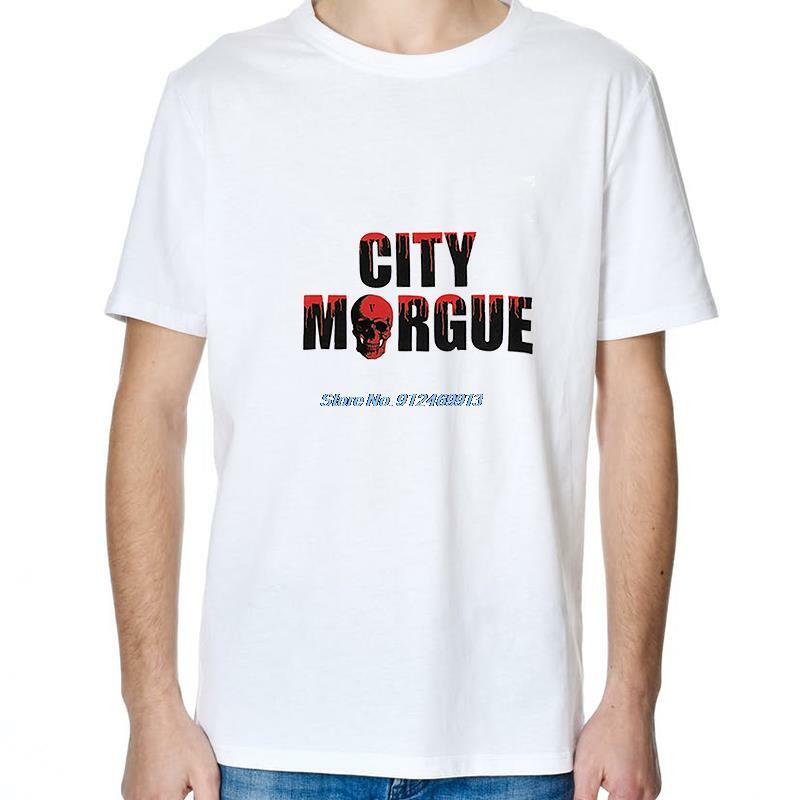City Morgue Dogs Ii kaus grafis Harajuku klasik, Kaus musim panas ukuran besar lengan pendek