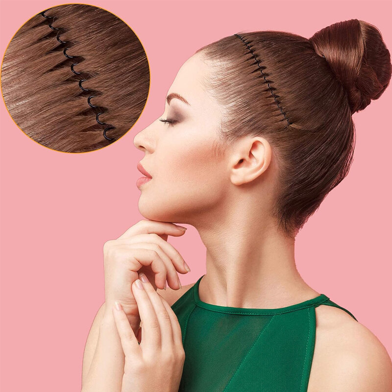 1 buah bando rambut elastis bentuk U logam untuk olahraga Fashion luar ruangan alat penata rambut tidak licin pita rambut Wig sisir klip melengkung pin