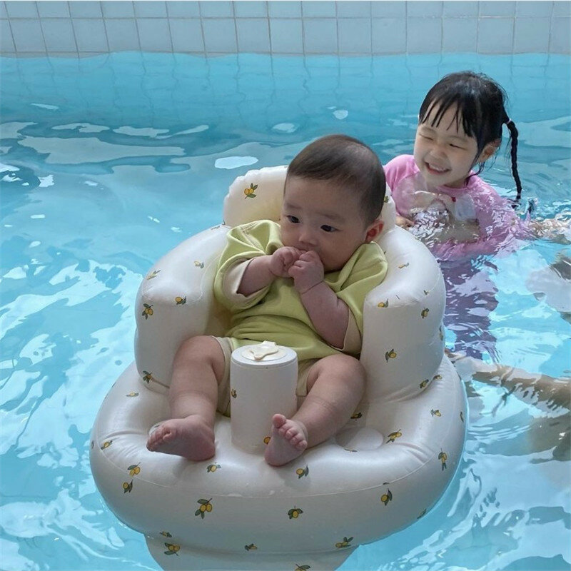 Inflatable Baby Seat Cartoon Small Sofa Multi-Functional Bath Chair Kids Dining Chair Portable Outdoor Travel Camping Chairs